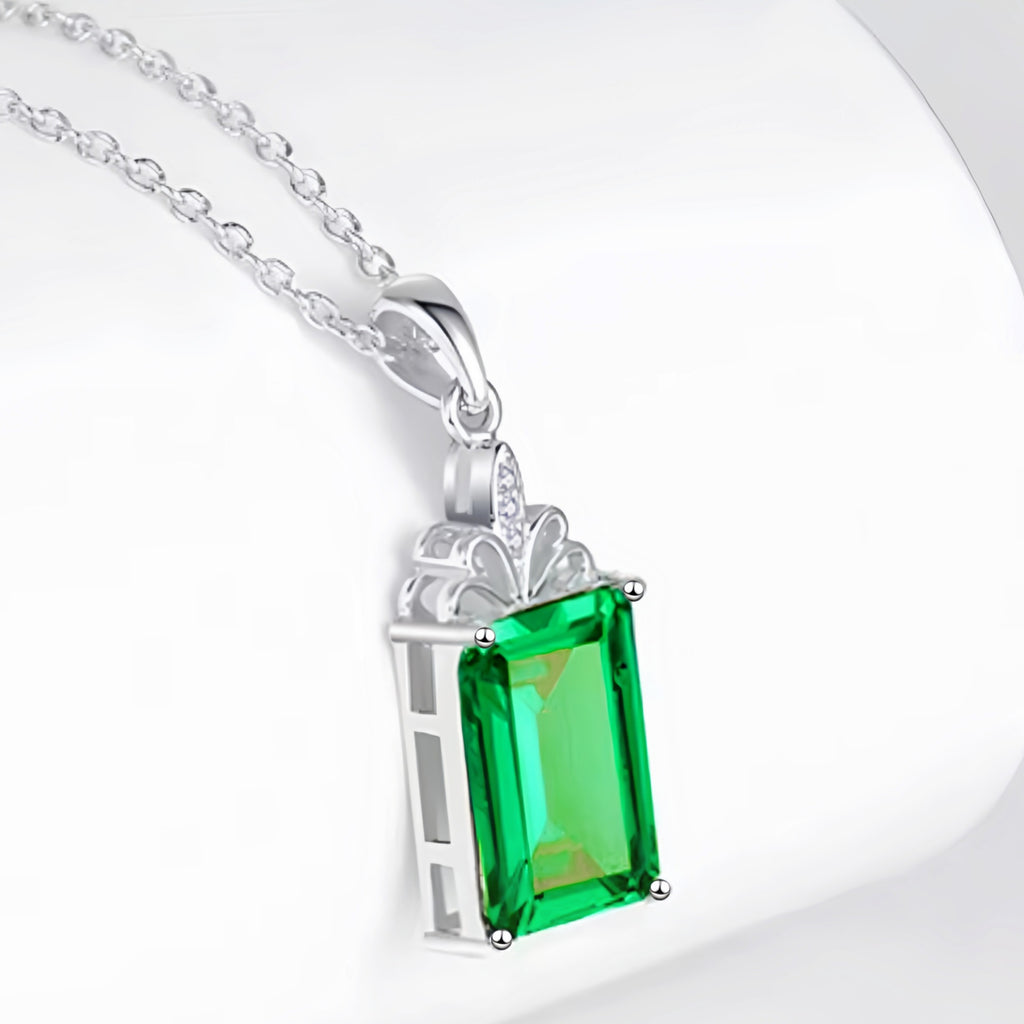 Geometric Gemstone Pendant with 18K Gold Plating