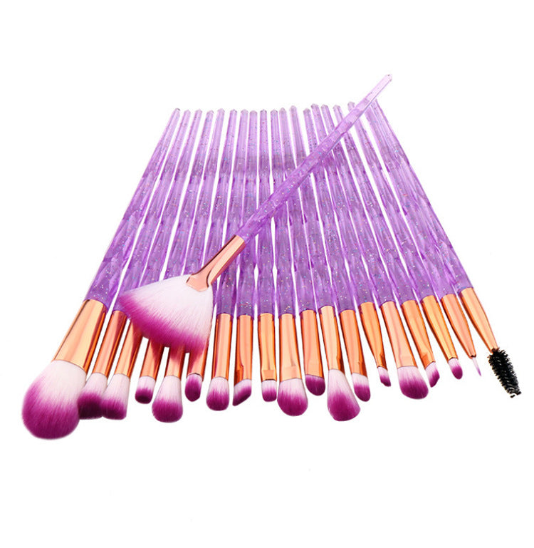 20-piece set of diamond-tipped makeup brushes