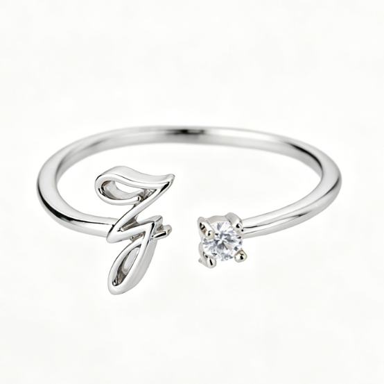 Alphabet Letter Ring Gold Plated Zinc Alloy Jewelry