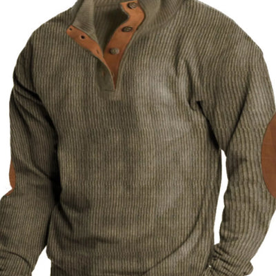 Men's Full Size Vintage Corduroy Long Sleeve Top Plus Size