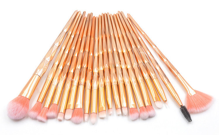 20-piece set of diamond-tipped makeup brushes