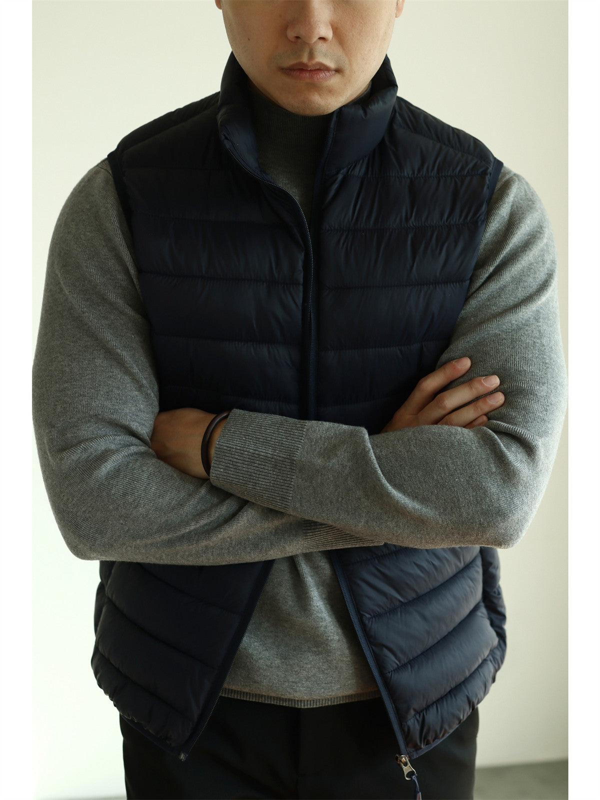 Herren Steppweste leicht ärmellos Kunstseide M–4XL | Men's Lightweight Quilted Vest Sleeveless Faux Silk M–4XL