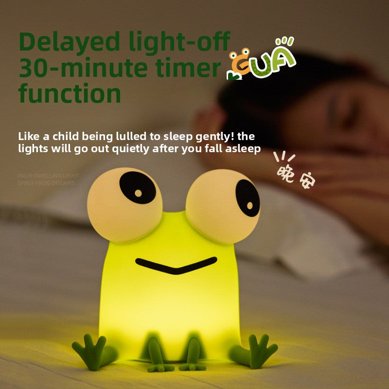 Silicone Night Light in the Shape of a Little Frog ? New Tap-Activated Lamp