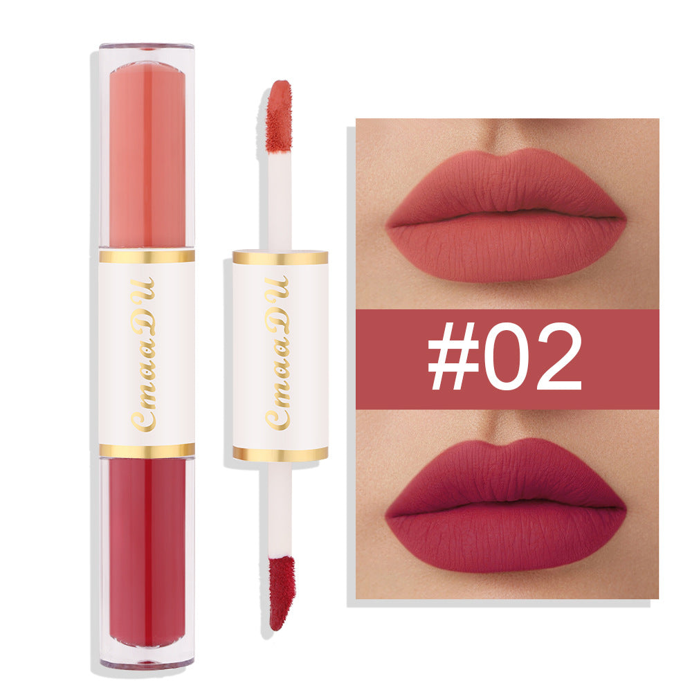 Double-Ended Matte Lipstick Long-Lasting Lip Gloss
