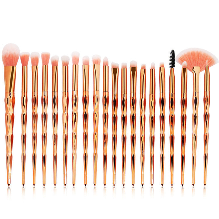 20-piece set of diamond-tipped makeup brushes