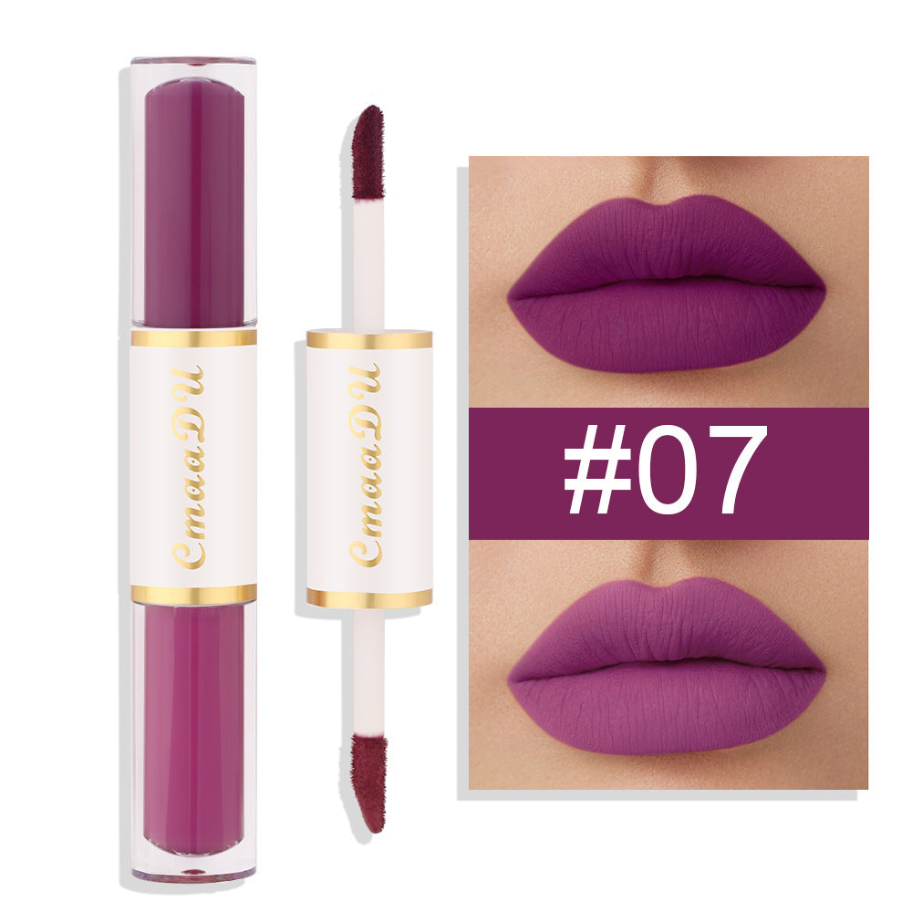 Double-Ended Matte Lipstick Long-Lasting Lip Gloss