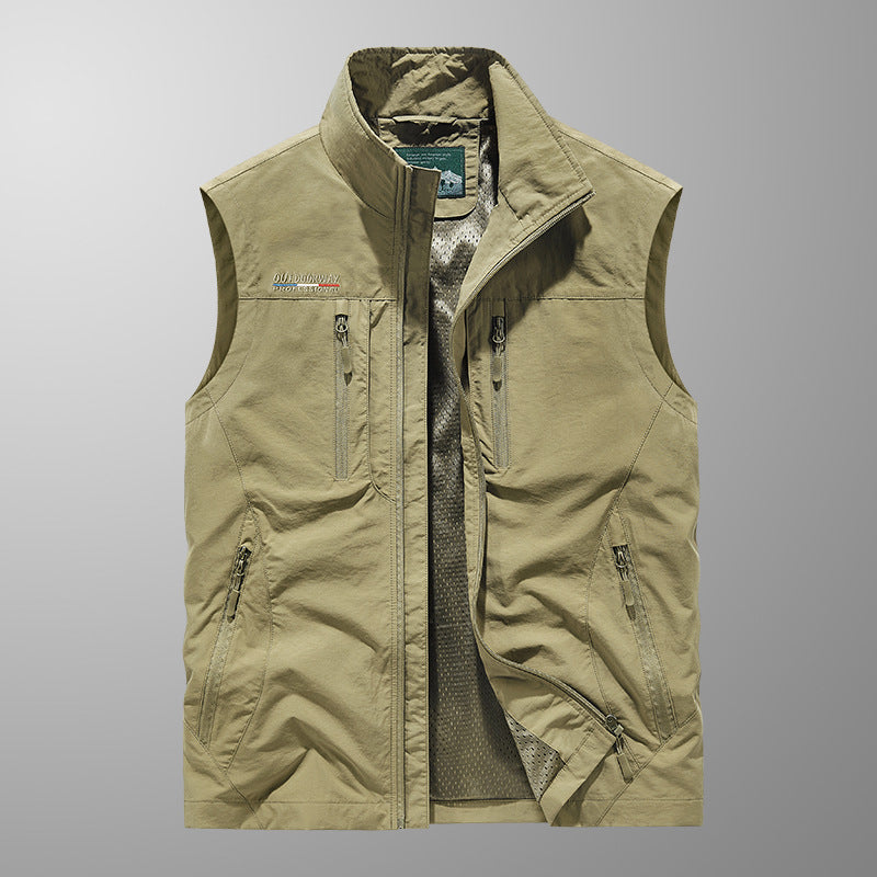 Mens Quick-Drying Multi-Pocket Outdoor Vest