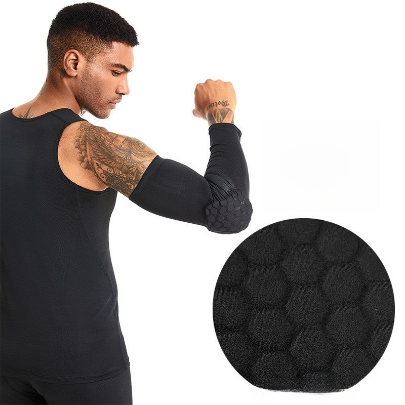 Coude de sport nid d'abeille anti-collision bras pressurisé manchon de bras de basket-ball protection de bras nid d'abeille