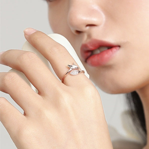 Cute Fox Diamond Rose Gold Ring